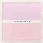 Eenvoudig modern lichtroze en koraal glazen onderzetter (Voorkant)