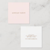 Eenvoudig, modern, lichtroze vierkant vierkante visitekaartje (Voorkant / Achterkant)