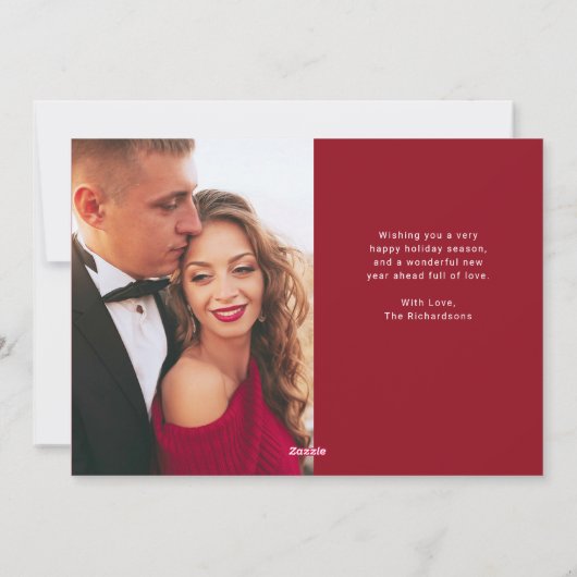 Eenvoudig Modern | Liefde en Vreugde met Foto Feestdagenkaart (Achterkant)