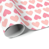 Eenvoudig Modern Liefde Hart Roze Peach Wit Cadeaupapier (Rol Hoek)