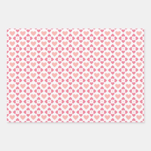 Eenvoudig Modern Liefde Hart Roze Peach Wit Inpakpapier Vel (Voorkant 2)