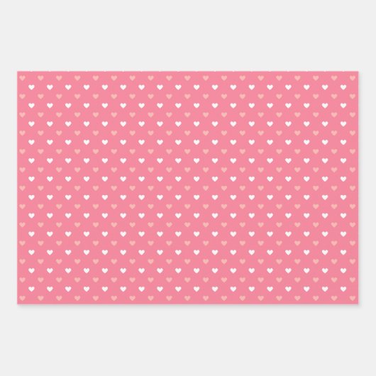 Eenvoudig Modern Liefde Hart Roze Peach Wit Inpakpapier Vel (Voorkant)