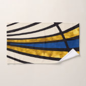 Eenvoudig, modern, lijnen, goud, blauw, room bad handdoek (Handdoek)