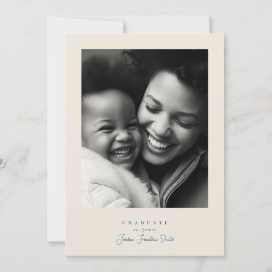 Eenvoudig Modern lijst 5 Photo Script afstuderen Aankondiging (Voorkant)