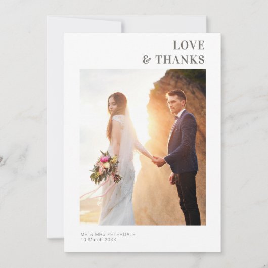 Eenvoudig, modern lijst bruiloft bedankt (Voorkant)