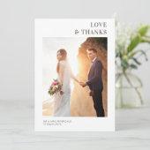Eenvoudig, modern lijst bruiloft bedankt (Staand voorkant)