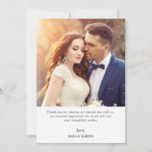 Eenvoudig, modern lijst bruiloft bedankt (Achterkant)