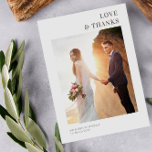 Eenvoudig, modern lijst bruiloft bedankt<br><div class="desc">Een modern fotoontwerp met een foto en manuscripttekst. Je kunt je eigen afbeelding uploaden en bewerken. De tekst en de kleuren kunnen worden gepersonaliseerd.</div>