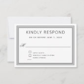 Eenvoudig Modern Lijst Elegant Bruiloft RSVP (Voorkant)