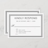 Eenvoudig Modern Lijst Elegant Bruiloft RSVP (Voorkant / Achterkant)
