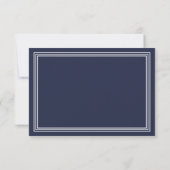 Eenvoudig modern Lijst legant Navy RSVP (Achterkant)