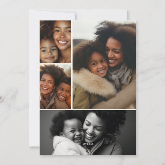 Eenvoudig Modern lijst Rood & Crème Kerst Gelukkig Feestdagenkaart (Achterkant)