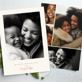 Eenvoudig Modern lijst Rood & Crème Kerst Gelukkig Feestdagenkaart