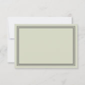 Eenvoudig modern Lijst Sage Green Wedding RSVP (Achterkant)