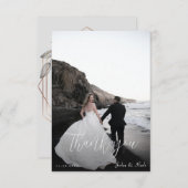 Eenvoudig modern Lijst voor fotoscript Bedankkaart (Voorkant / Achterkant)