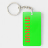 Eenvoudig & modern Lime Green & Oranje - Persoonli Sleutelhanger (Voorkant)