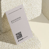 Eenvoudig Modern LinkedIn QR Code Beige Minimalist Visitekaartje