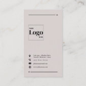 Eenvoudig Modern LinkedIn QR Code Beige Minimalist Visitekaartje (Achterkant)