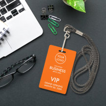 Eenvoudig Modern Logo Toevoegen Oranje VIP Pas