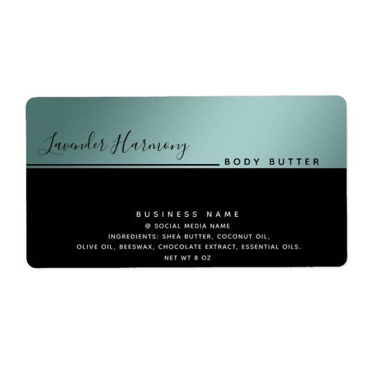 Eenvoudig modern luxe typografie zwart product etiket (Voorkant)