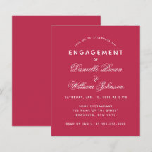 Eenvoudig Modern Magenta de Uitnodiging van het Ve