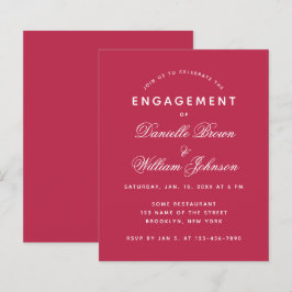 Eenvoudig Modern Magenta de Uitnodiging van het Ve