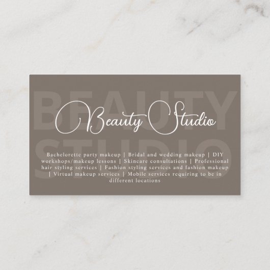 Eenvoudig, Modern, Make-upkunstenaar, Schoonheidss Visitekaartje (Achterkant)
