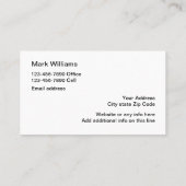 Eenvoudig modern makelaarsontwerp visitekaartje (Achterkant)