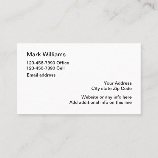 Eenvoudig modern makelaarsontwerp visitekaartje (Achterkant)