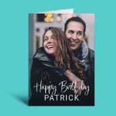 Eenvoudig modern Manuscript en Foto | Fijne verjaa Kaart