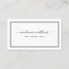 Eenvoudig modern Manuscript Hair Stylist Salon Visitekaartje