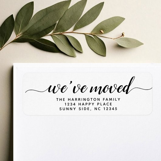 Eenvoudig modern Manuscript hebben wij Nieuw adres Etiket