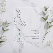 Eenvoudig Modern Manuscript Weddenschap sparen de  Acryl Uitnodigingen
