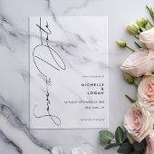 Eenvoudig Modern Manuscript Weddenschap sparen de Acryl Uitnodigingen