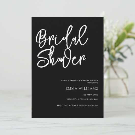 Eenvoudig modern Manuscript zwart-wit Vrijgezellen Kaart (Staand voorkant)