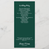 Eenvoudig modern maragingfeest programmakaart (Achterkant)