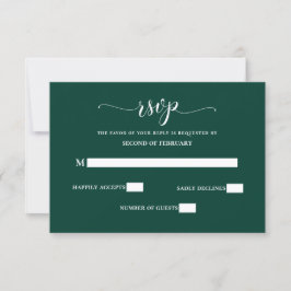 Eenvoudig modern maragingfeest RSVP kaartje