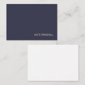 Eenvoudig Modern Marine Blauw Professioneel Notitiekaartje (Voorkant / Achterkant)
