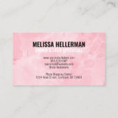 Eenvoudig Modern Marmeren Blush Roze Monogram Visitekaartje (Achterkant)