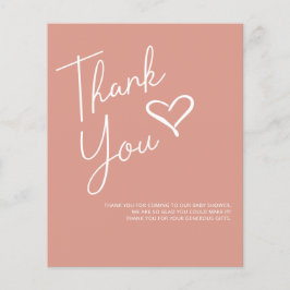 Eenvoudig modern meisje Baby shower Dank je wel