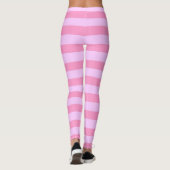 Eenvoudig modern meisjesachtig roze streeppatroon leggings (Achterkant)