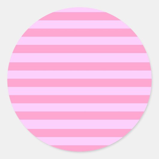 Eenvoudig modern meisjesachtig roze streeppatroon ronde sticker (Voorkant)