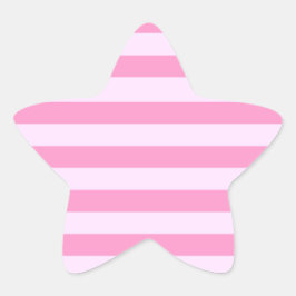 Eenvoudig modern meisjesachtig roze streeppatroon ster sticker