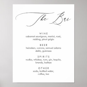 Eenvoudig modern menu met kalligrafie poster
