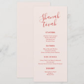 Eenvoudig modern menu Rosh Hashanah (Voorkant / Achterkant)