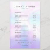 Eenvoudig modern menu voor gratis salon (Voorkant)