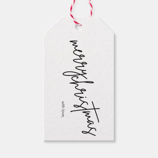 Eenvoudig Modern Merry Christmas Gift Label Cadeaulabel (Voorkant)