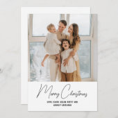 Eenvoudig Modern Merry Christmas Script Verticaal Feestdagenkaart (Voorkant / Achterkant)