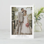 Eenvoudig Modern Merry Kerstmis | Weddenenkaart Bedankkaart (Staand voorkant)