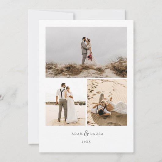 Eenvoudig Modern Merry Kerstmis | Weddenenkaart Bedankkaart (Achterkant)